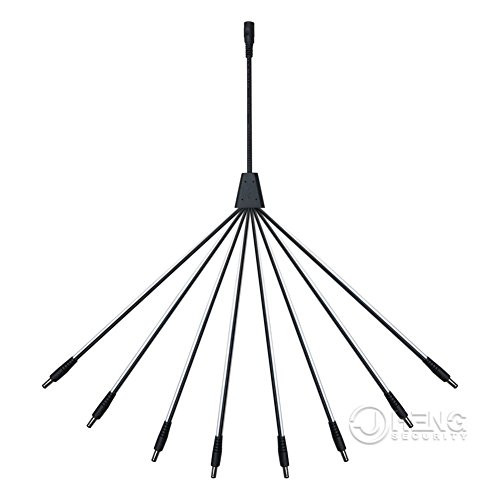 JC DC Power Supply Splitter Cable 1 Female to 8 Male 5.5mm X 2.1mm 1.3FT