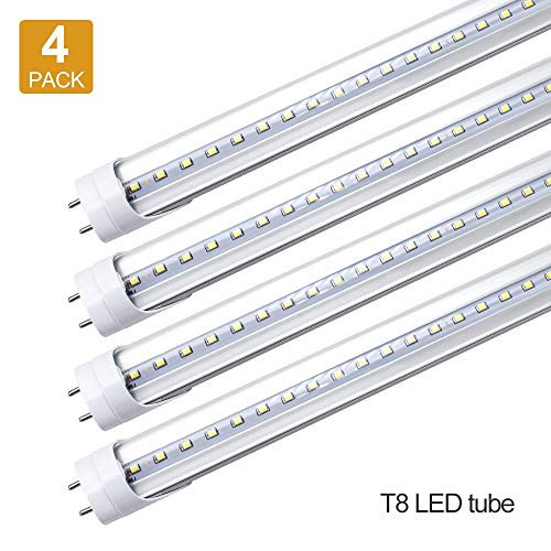 LightingWill LED T8 Light Tube 3FT, Daylight White 5000K, Dual-End Powered Ballast Bypass, 1600Lumens 15W (32W Fluorescent Equivalent), Clear Cover, AC85-265V Lighting Tube Fixtures, 4 Pack LightingWill LED T8 Light Tube 3FT, Daylight White 5000K, Dual-End Powered Ballast Bypass, 1600Lumens 15W (32W Fluorescent Equivalent), Clear Cover, AC85-265V Lighting Tube Fixtures, 4 Pack
