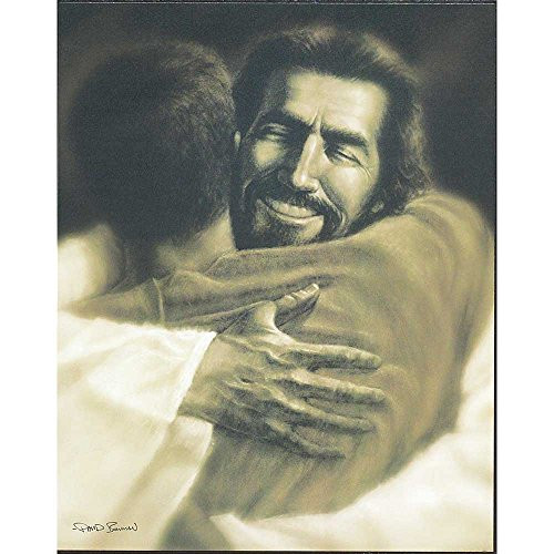 Dicksons You Are Home Joyful Hugging Jesus Midnight Glow 10 x 8 Wood Wall Sign Plaque