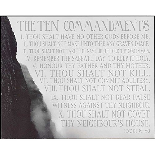 Dicksons The Ten Commandments Misty Mountain Morning 10 x 8 Wood Wall Sign Plaque Dicksons The Ten Commandments Misty Mountain Morning 10 x 8 Wood Wall Sign Plaque