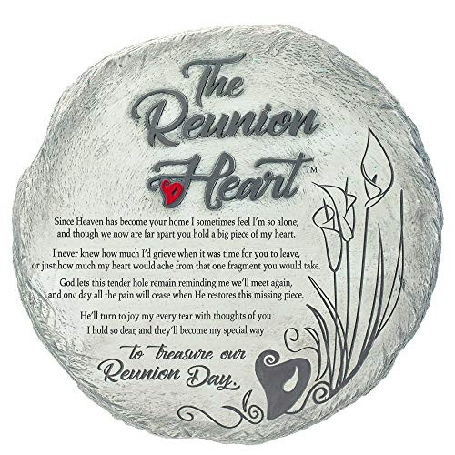 Dicksons Reunion Heart Garden Stone Natural Grey 10 x 10 Resin Stone Wall Plaque