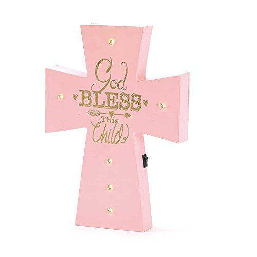 Dicksons God Bless This Child Cross Night Light, Pink