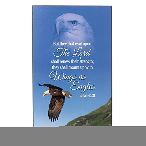 Dicksons Wings As Eagles Isaiah 40:31 Bald Eagle 6 x 10 Wood Decorative Wall Plaque