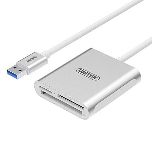 USB SD Card Reader, Unitek USB 3.0 Memory Card Reader Writer Compact Flash Card Adapter for CF/SD/TF Micro SD/Micro SDHC/Md/MMC/SDHC/SDXC UHS-I Card for Windows, Mac  Aluminum [Upgrade Version]