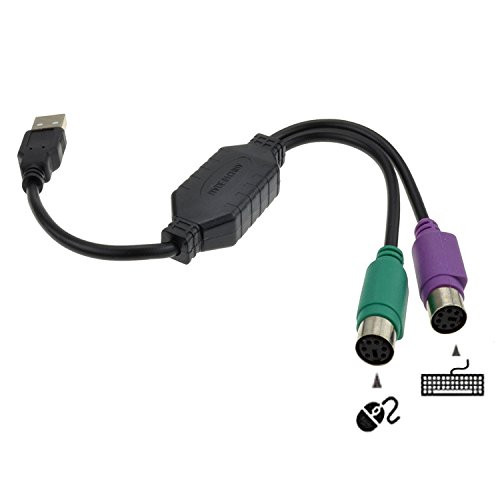 Ruibo Sike USB Male to PS/2 Female Converter Cable Cord Converter Active Adapter PS2 Keyboard Mouse Cable (White)