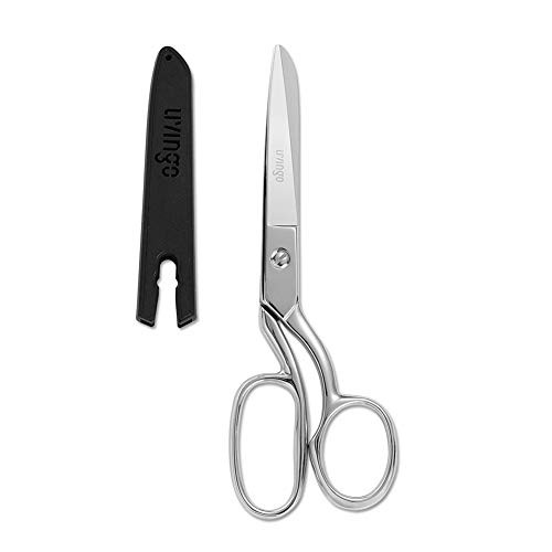 LIVINGO 8" Professional Heavy Duty Tailor Fabric Scissors, Dressmaker Sewing Classic Stainless Steel Ultra Sharp Forged Shears, Bent LIVINGO 8" Professional Heavy Duty Tailor Fabric Scissors, Dressmaker Sewing Classic Stainless Steel Ultra Sharp Forged Shears, Bent
