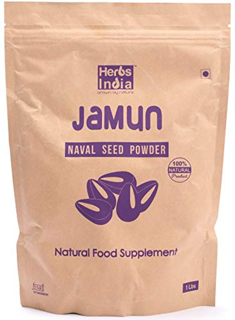 Jamun Seed Powder 16 Ounces(1 Pound) - All Natural, Air Dried Seeds - HerbsIndia