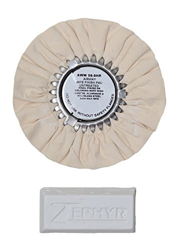 Zephyr AWW58-8WB 8" Airway Buffing Wheel with 1 LB White Bar Final Finish