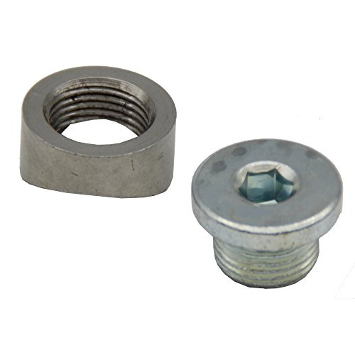 Ledaut M18X1.5 O2 Oxygen Sensor Bung Stepped Notched Style Mounting Bung And Plugs (1 Bungs/1 Plugs)