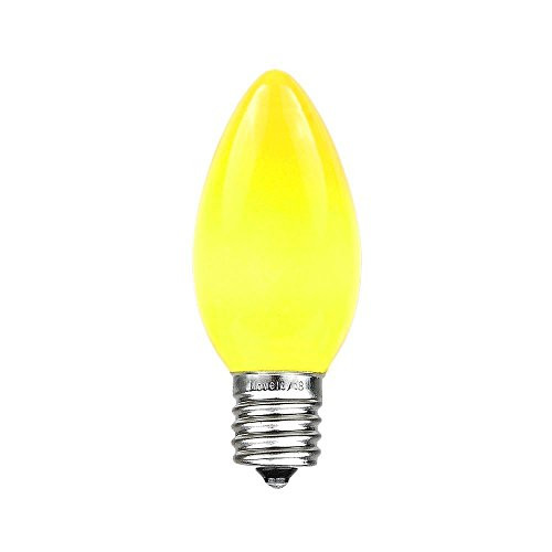 Novelty Lights 25 Pack C9 Ceramic Outdoor String Light Christmas Replacement Bulbs, Yellow, E17/C9 Base, 7 Watt