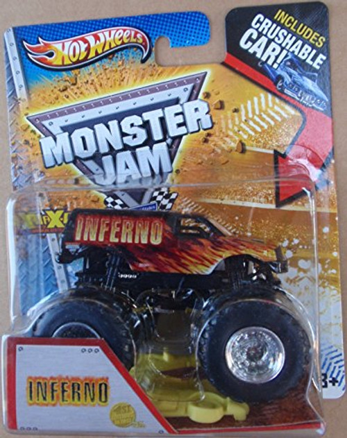 Hot Wheels Monster Jam INFERNO 1:64 Scale Collectible Truck with Crushable Car Hot Wheels Monster Jam INFERNO 1:64 Scale Collectible Truck with Crushable Car