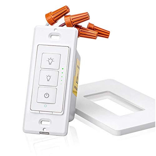 Smart Dimmer Switch, Meross Light Switch for Dimmable LED Light, Halogen and Incandescent Bulb, Works with Alexa, Google Assistant and IFTTT, Single-Pole Switch with Remote Control and Voice Control