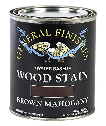 General Finishes WYQT Water Based Wood Stain, 1 Quart, Brown Mahogany