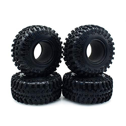 INJORA 4PCS 2.2 Rubber Tyre / Wheel Tires for 1:10 RC Rock Crawler Axial SCX10 AX10 Wraith D90