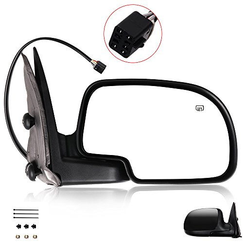 SCITOO Door Mirrors, fit Chevy Exterior Accessories Mirrors fit 02 Chevy Avalanche/Suburban 1500/2500/Tahoe GMC Yukon XL 1500/2500/Yukon with Power Heated Manual Folding-Passenger Side