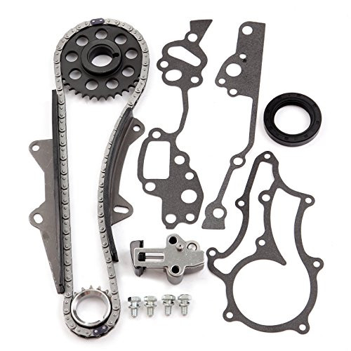 SCITOO TTK-114-HD Timing Chain Kit Tensioner Guide Rails Cam Sprocket Crank Sprocket Water Pump fits for 85-93 Toyota Pickup SR5 2.4L SOHC 22R/RE/REC
