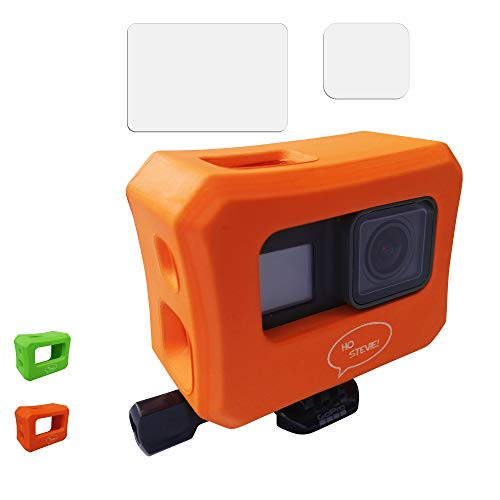 Ho Stevie! Floaty Case + Screen Protectors for GoPro Hero 7, Hero 6, or Hero 5 [Choose Color] (Orange)
