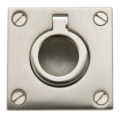 Baldwin 0393.150 Flush Ring Door Pull for Sliding Doors, Satin Nickel