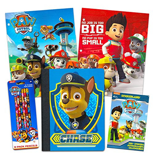 Paw Patrol School Supplies Value Pack ~ Folders, Notebook, Pencils, and Stickers