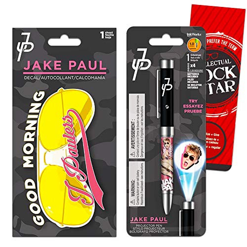 Jake Paul Projector Pen and Decal Sticker with Bonus Bookmark (Jake Paul Merchandise for Kids Adults)