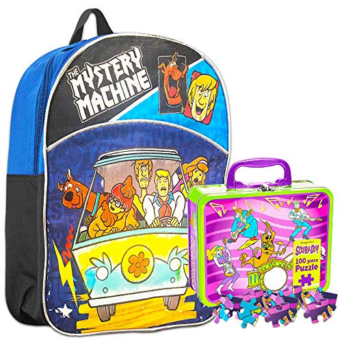 Scooby Doo Backpack Toddler Preschool Kindergarten (11") and Lunch Box with Scooby Doo Puzzle (Scooby Doo School Supplies)