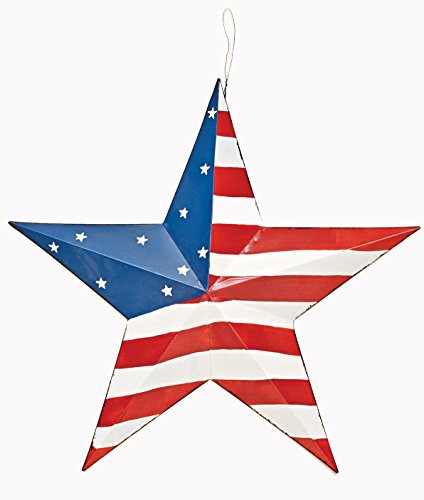 Worth Imports 16" TIN Americana Star, Red/White/Blue