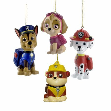 Kurt Adler 3-Inch to 3.5-Inch Paw Patrol Blow Mold Christmas Ornaments 4 Assorted