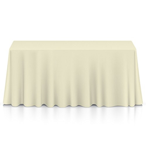 Lann's Linens - 90" x 156" Premium Tablecloth for Wedding/Banquet/Restaurant - Rectangular Polyester Fabric Table Cloth - Ivory