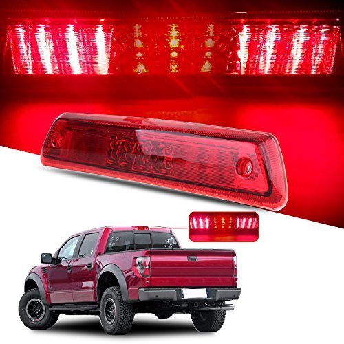 High Mount Stop Lights Replacement fit for 2009-2014 Replacement fit ford F150 Full Red Lens LED 3RD Third Brake Cargo Rear Tail Lights (Red)