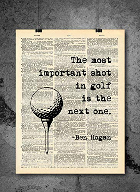 Ben Hogan Golf Quote - Dictionary Art Print - Vintage Dictionary Art Decor Home Vintage Art Abstract Prints Wall Art for Home Decor Wall Decorations - Print Only