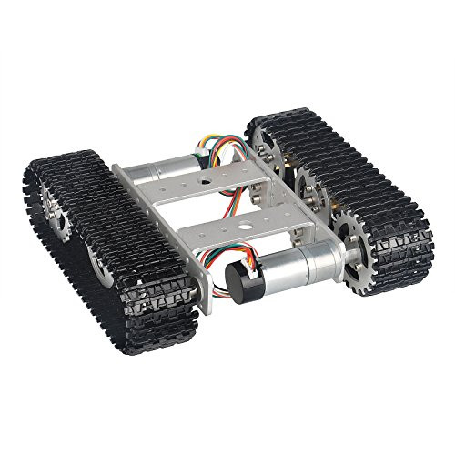 MOUNTAIN_ARK Tracked Robot Smart Car Platform Aluminum Alloy Chassis with Dual DC 9V Motor for Arduino Raspberry Pi DIY