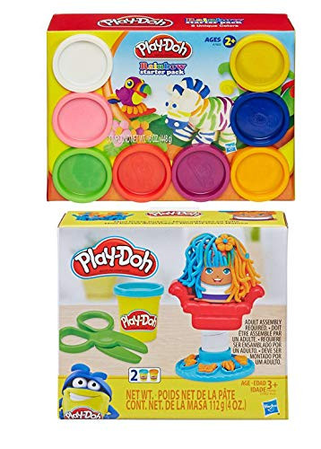 PD Play Doh Mini Classic Crazy Cuts Play Set + Play Doh Rainbow Starter Pack