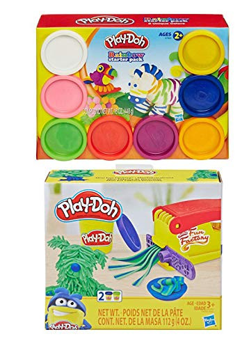 PD Play Doh Mini Classic Fun Factory Play Set + Play Doh Rainbow Starter Pack