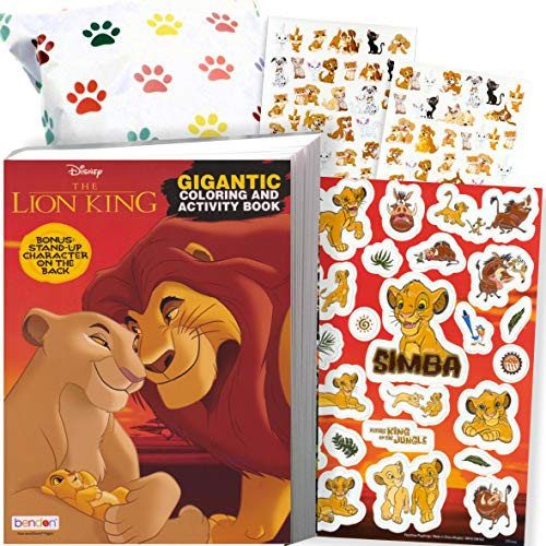 Disney Lion King Coloring Book and Stickers Gift Set - Bundle Includes Gigantic 192 pg Coloring Book with Stickers in Specialty Gift Bag (Lion King)