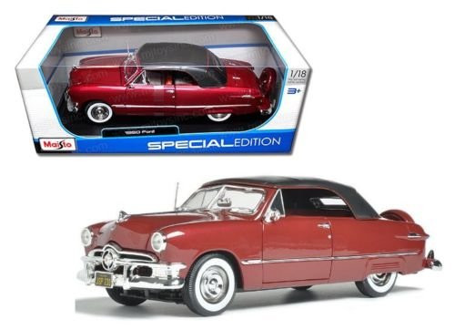 Maisto New 1:18 W/B Special Edition Collection - RED 1950 Ford Soft TOP Diecast Model Car