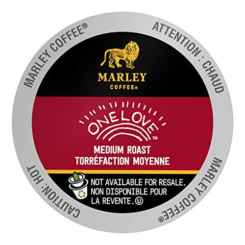 Marley Coffee Single Serve Capsules, One Love 100% Ethiopian, Medium Roast, Compatible with Keurig K-Cup Brewers, 24 Count