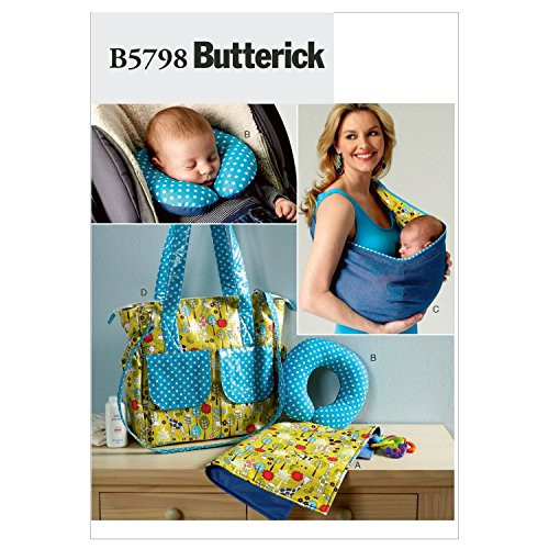 Butterick Patterns B5798OSZ Baby's Changing Pad Sewing Pattern, Neck Support, Carrier and Diaper Bag, Size One Size