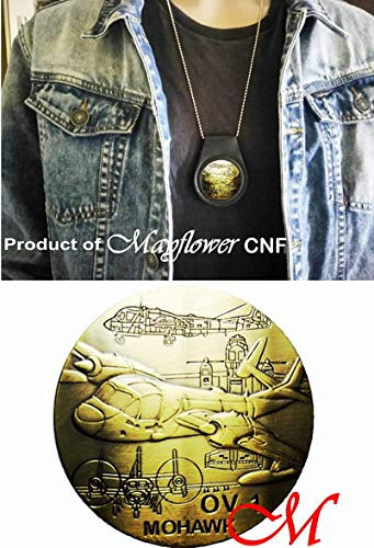 Mayflower CNF Coin &Leather Holder - U.S Army, OV-1 Mohawk Challenge Coin
