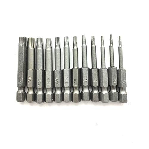PANOVOS 12pcs 1/4 Inch Hex Shank T5-T40 Torx Head Screw Driver Bit Set Security Tamper Proof Star 6 Point Screwdriver Kit Tools