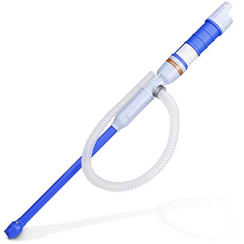 Adakiit Battery Powered Liquid Transfer Pump Multi-Purpose Siphon Pump Transfer Pump for Fuel Gas Oil Gasoline Water (Blue)