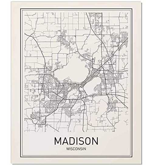Madison Poster, Madison Map, Map of Madison, City Map Posters, Madison Map Print, Wisconsin Map, Minimalist Poster, Scandinavian Poster, Black and White, Map Wall Art, Map Art, 8x10