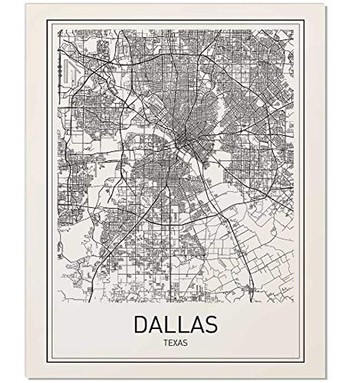 Dallas Map, City Maps, Dallas Map Print, Map Print, Map Art Print, Texas Print, Texas Map, Texas State, Modern Map Print, Black White Map, Map Wall Art, Map Art, Modern City Print, 8x10