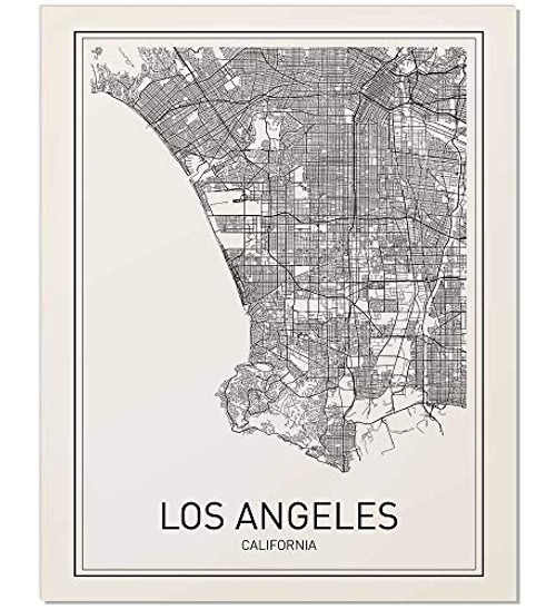 Los Angeles Map, City Map Posters, Los Angeles Print, California Print, California Map, Los Angeles Poster, Black and White Map Print, Map Wall Art, Modern Map Art, Scandinavian Poster, 8x10