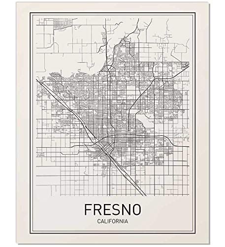 Fresno Poster, Map of Fresno, Fresno Map, City Map Posters, Modern Map Art, City Prints, Fresno Art, Minimal Print, California Wall Art, City Poster, City Map Wall Art, Minimalist Posters, 8x10