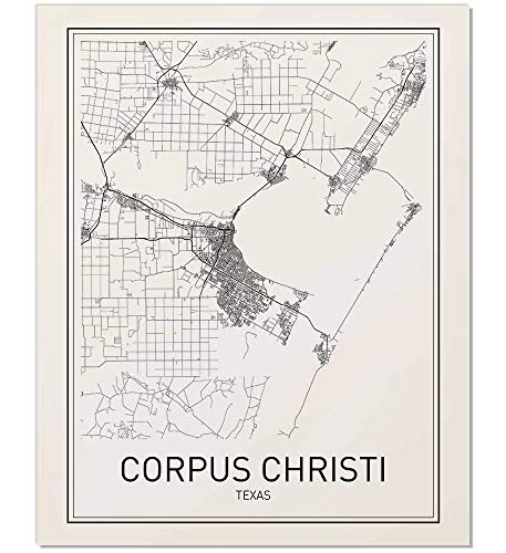 Corpus Christi Poster, Map of Corpus Christi, Corpus Christi Map, City Map Posters, Modern Map Art, City Prints, Minimal Print, Wall Decor, City Poster, City Map Wall Art, Minimalist Posters, 8x10
