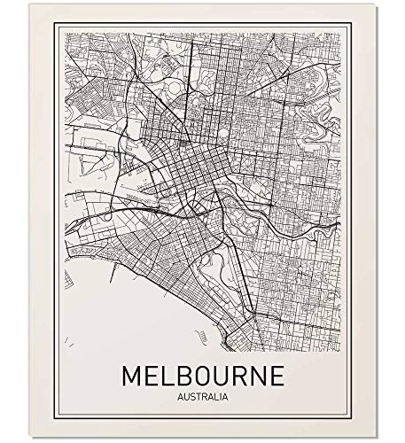 Melbourne Poster, Melbourne Map, Map of Melbourne, Melbourne Map Print, Melbourne Map Art, Modern Map Art, Black and White Map, Map Wall Art, City Map Posters, Australia Poster, Minimalist Print, 8x10