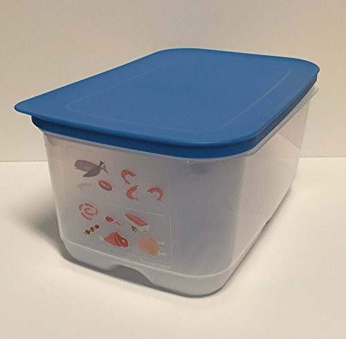 Tupperware Surf & Turf Medium Deep, Sheer with Raindrop Blue Seal 