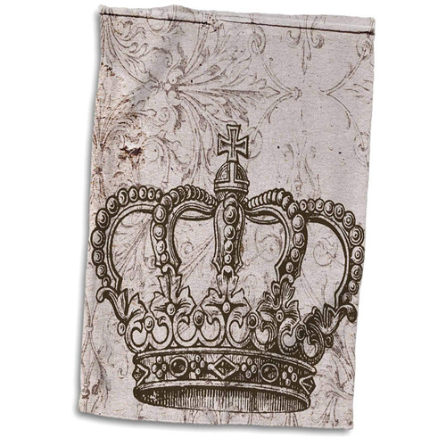 3D Rose Vintage Bronze Crown Hand/Sports Towel, 15 x 22'