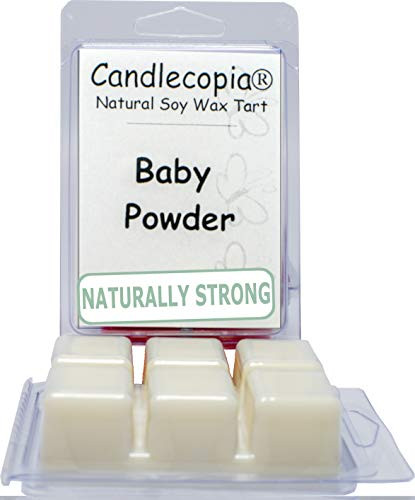 Candlecopia Baby Powder Strongly Scented Hand Poured Vegan Wax Melts, 12 Scented Wax Cubes, 6.4 Ounces in 2 x 6-Packs