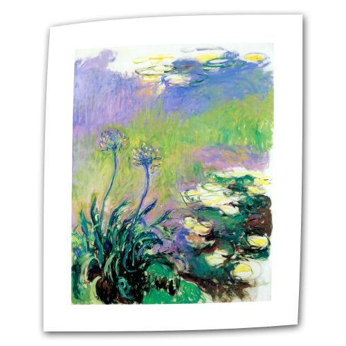 ArtWall Agapanthus 14 by 18-Inch Flat/Rolled Canvas by Claude Monet with 2-Inch Accent Border